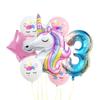 Colorful Unicorn Gradient Rainbow Foil Balloon Set