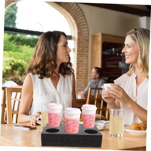 DOITOOL 2-Piece 6-Cup Drink Carrier, Takeout Cup Tray Coffee Carrier, Dehydrator, No-Outfit Holder Tray for Drinking Cups, Coffee Cups, Tea, and Juice