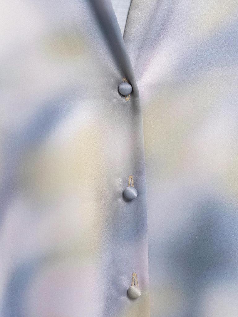 TAOP&ZA Women's Tie-Dye Silk Satin Long Sleeve Shirt and Midi Skirt Set - Spring/Summer Fashion