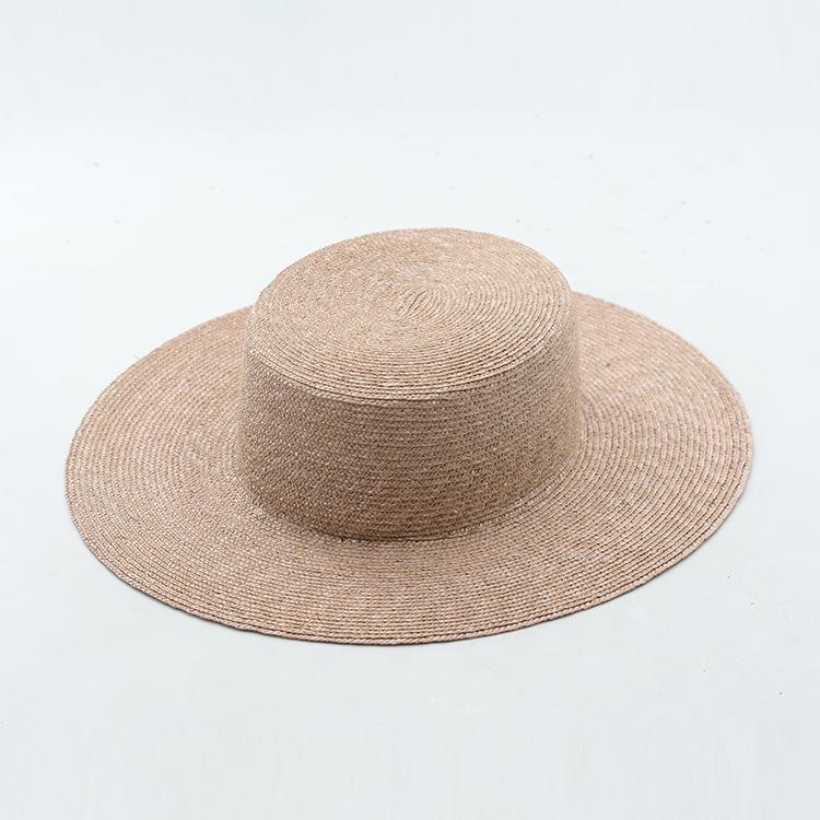 European and American classic fashion casual detailed straw grass big eaves flat top straw straw hat outdoor beach sun protection hat