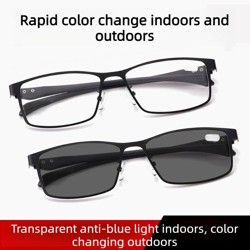 Trendy Full-frame Metal Myopia Glasses Unisex Sturdy Durable Anti-blue Light Business Eyeglasses -0.75 -1.0 -1.25 -4.0