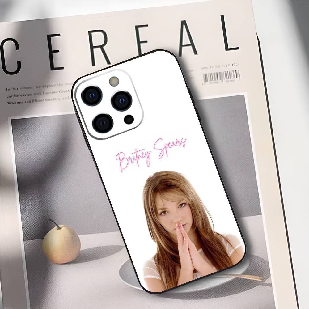 B-Britney Spears Phone Case For iPhone 17,16,15,14,13,12,11 Plus,Pro Max,XS,Soft Silicone Black Cover