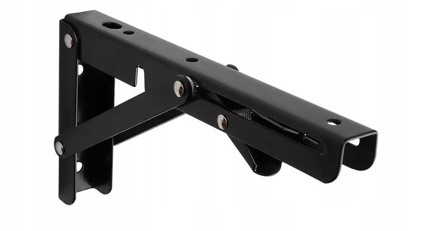 2X Foldable Table Top Shelf Support Heavy Duty Angle Bracket 300mm Black Tmy