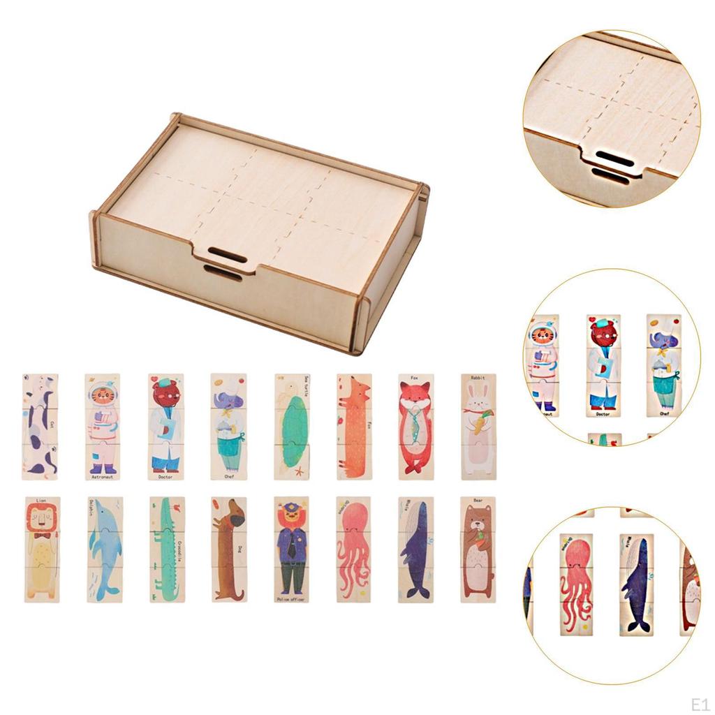 Educational Toy, Wooden Puzzles, Interactive Games for Children, Vocabulary Development Activity