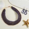 Handmade Rice Beads Necklace Earrings for Women Bohemian Retro Jewelry Accessories