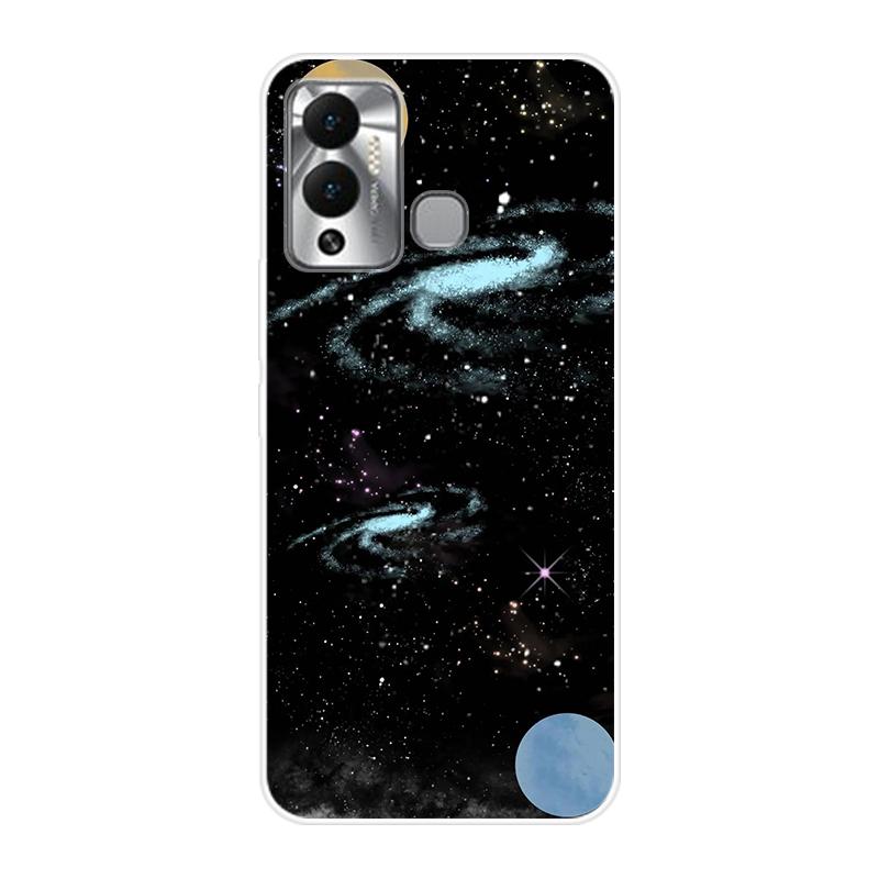 For Infinix 12 Play Hot12 Play NFC X6816 X6816C X6816B Case Soft Silicone Back Cover  Cartoon Phone Case Starry Sky