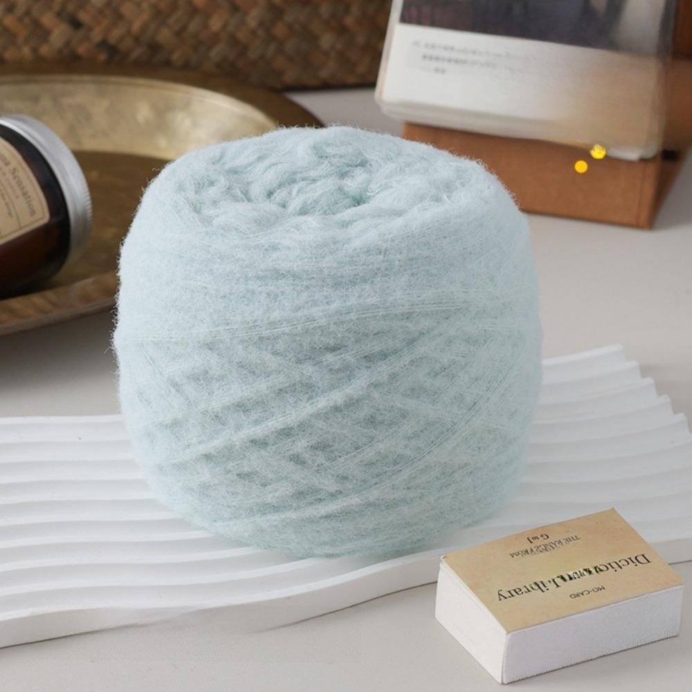 100g Neues flauschiges Mohairgarn Einfarbig Weiches Baumwollgarnknäuel Warm Mitteldick Strickschalgarn Strickpullover