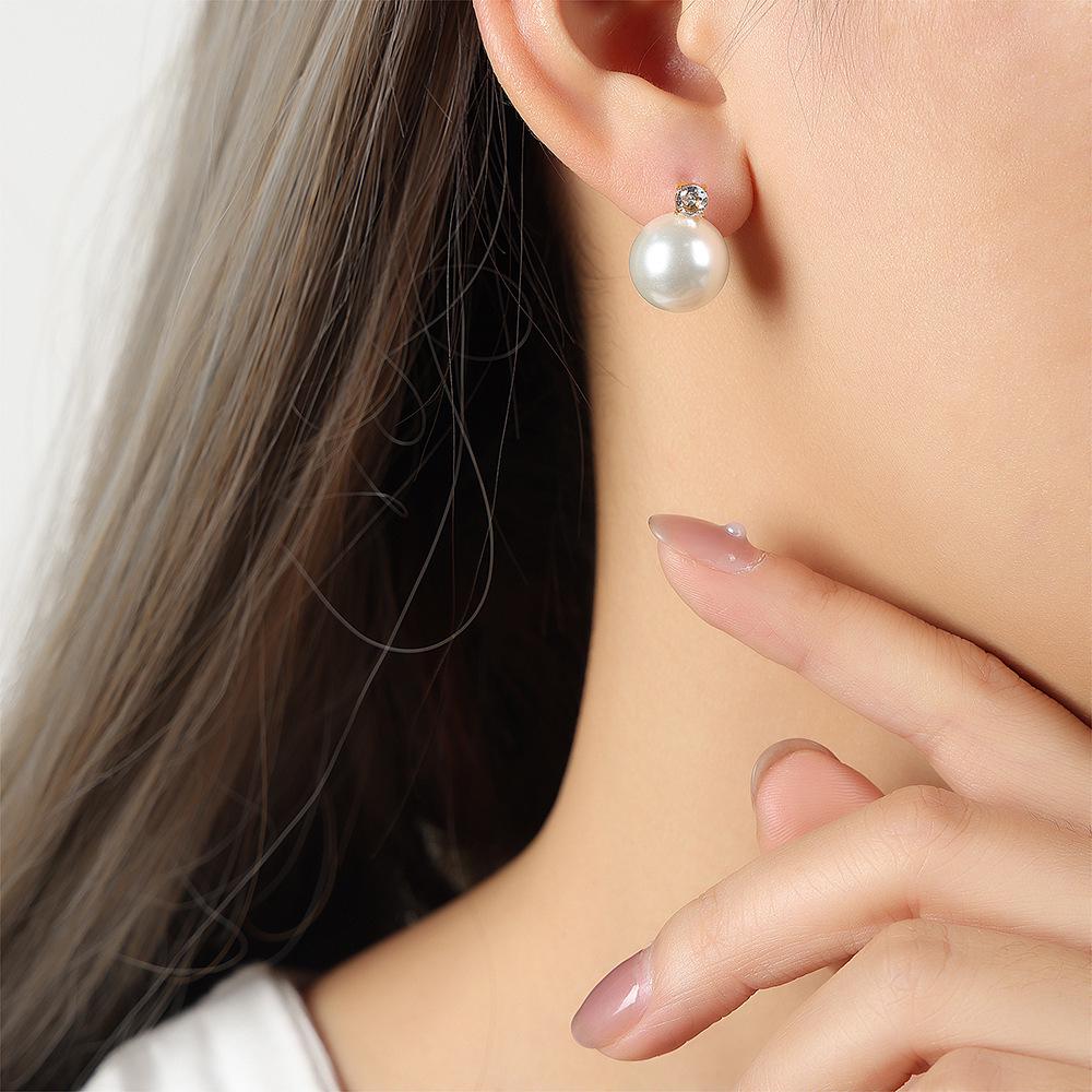 French Inspired Titanium Gold-Plated Resin Stud Earrings - Casual, Niche, Trendy Accessory