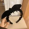 Retro Velvet Bow Headband  Temperament High Crown Hair Clip For Women