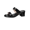 Krazing Pot Mules Cow Skin Thick Heels Peep Toe Street Wear Summer Size 42 Concise Style Elegant Women Sandals