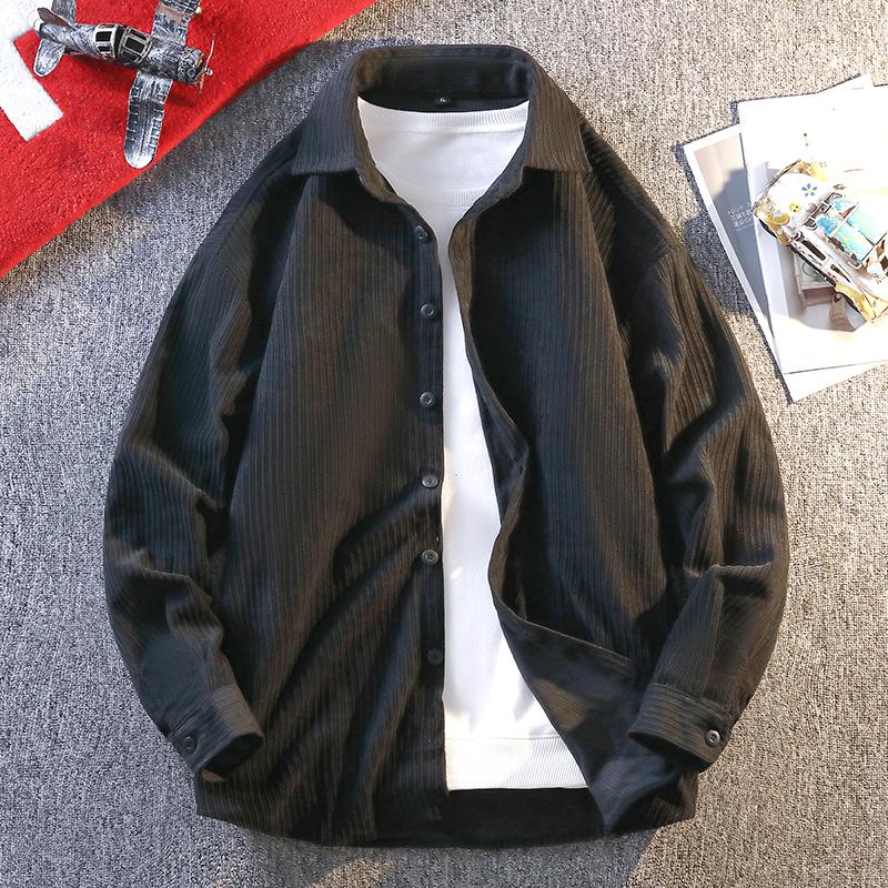 Men's Long Sleeved Shirt Korean Casual Loose Shirt Men's Coat