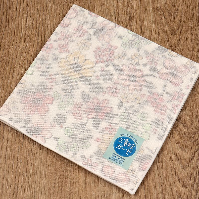 

Импортный носовой платок женский в японском стиле маленькое квадратное полотенце портативный чистый хлопок трехслойная марля толстый впитывающий пот хлопковый цветочный носовой платок Light powder style