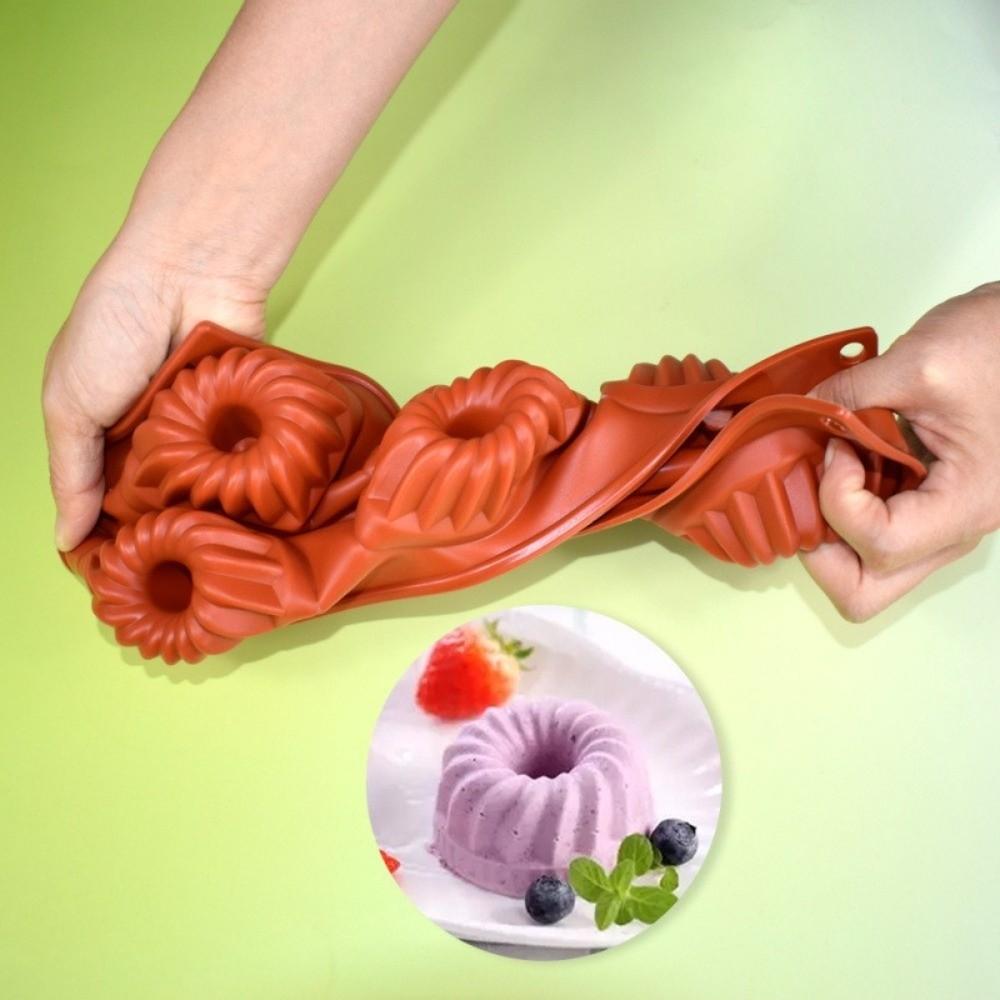 6 Cavity Mousse Cake Mold Silicone Baking Mold New Pudding Mould  for Donuts Jello