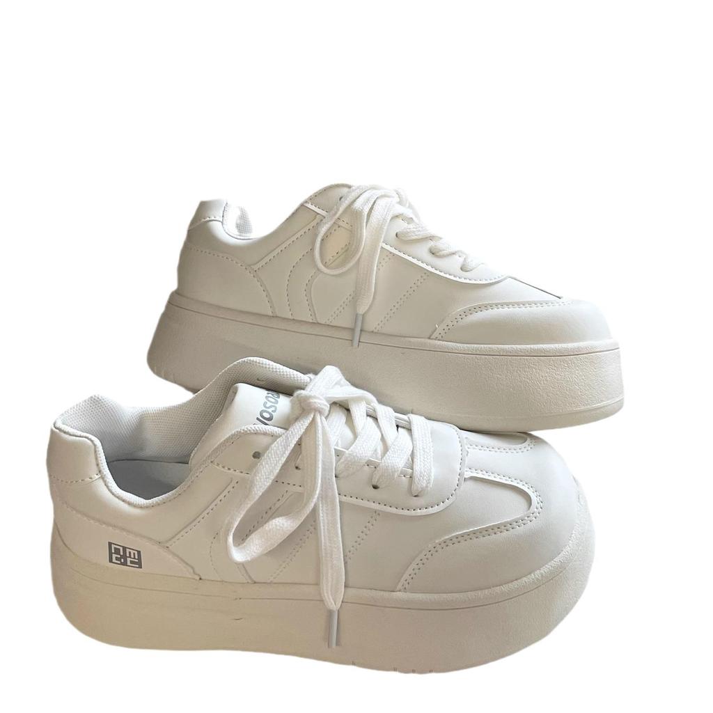 Milk Fufu Japanese Thick-soled Little White Shoes Women's 2025 New Versatile and Lightweight Korean Height-increasing Student Sports Board Shoes