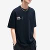 Fila Letter Big Logo Sports Casual Round Neck Fashion Loose Short Sleeve Drop Shoulder T-Shirt Men T-Shirt Black F11M219105FBK