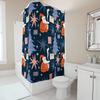 TU Santa Claus Shower Curtain Christmas Bathroom Decor Festive Holiday Print Waterproof Fabric Backdrop Xmas Party Supplies