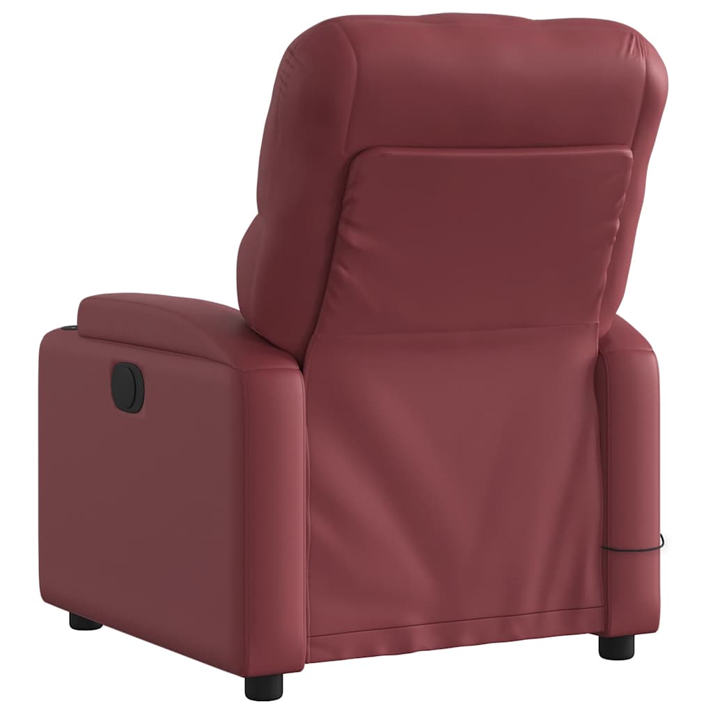 Massage Chair Burgundy Faux Leather