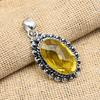 Glorious Citrine Gemstone Handmade 925 Sterling Silver Jewelry Lovely Pendant Gift For Her