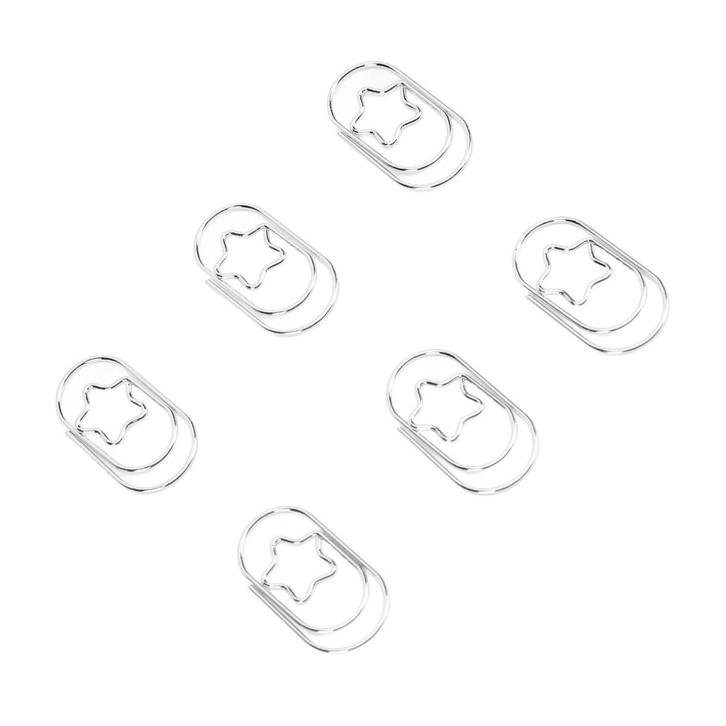 300PCS Paper Clips with Star Shaped Decoration Stainless Steel Non Slip Paperclips for School Document Organizing