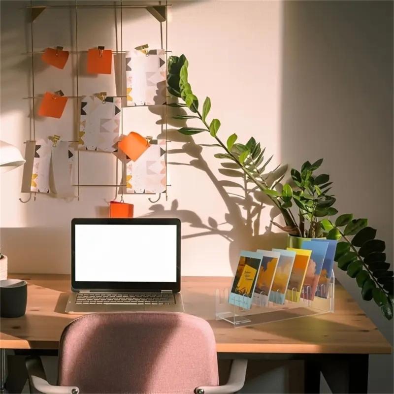 12 Layer Acrylic Greeting Card Display Stand Transparent Organizers For Home Office Decors And Holiday Showcases