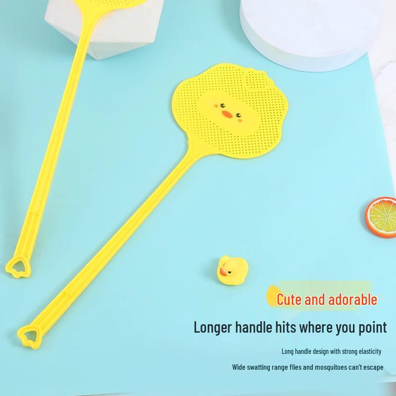 Schiaccia mosche Giallo Anatra Cartone Animato Indistruttibile - Plastica Resistente per Zanzare