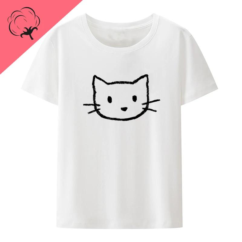 Mid Century Abstract Rabbit Graphic T-shirts Funny Print Tee Hipster T-shirt Camiseta Hombre Camisetas Comfortable Y2k Tops