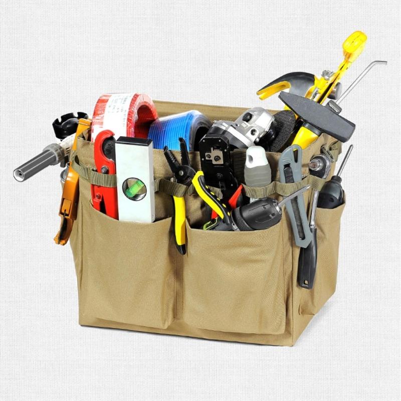 Camping Carry Bag Multi-pockets Picnic Storage Bag Large Capacity Handbag with Hanging-Holes Multitool Outdoor-Organizer