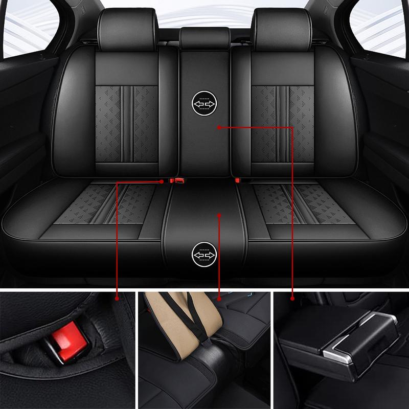 Car Seat Covers Full Set PU Leather,Fit For Mazda 3, 6, CX-5, CX-3, CX-9, CX-30, CX-50, CX-70,Car Seat Protector Front Back Seat