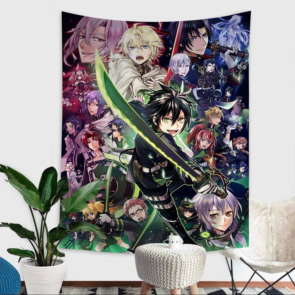 Japanese Seraph Of The End Cartoon Tapestry Art Science Fiction Room Home Decor Wall Hanging Home Decor