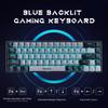 Abucow Mechanische Gaming Blaue Kabelgebundene Kompakte Blaue LED Austauschbare Kompatibel mit 60% Tastatur, Schalter, Tastatur, Hintergrundbeleuchtung, Schwarz/Graue Tastenkappen,
