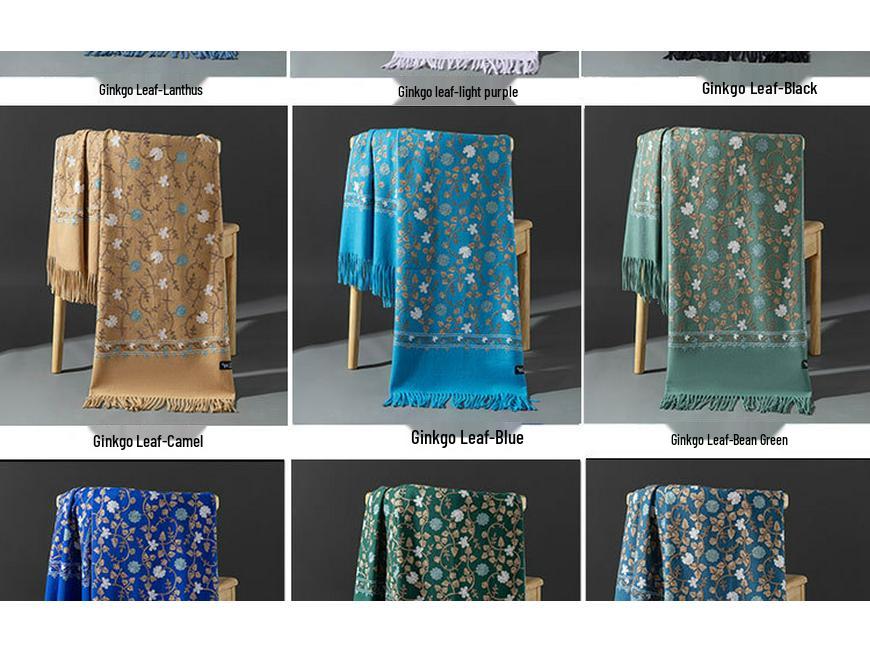 Women's Ethnic Embroidered Scarf: 2025 Autumn/Winter Imitation Cashmere Shawl with Tassels
