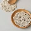 1pcs Woven Hollow Out Coaster, Modern Polyester Drink Coaster For Home,Solid Color Coasters For Insulation, Kitchen, Dining Room, Bedroom