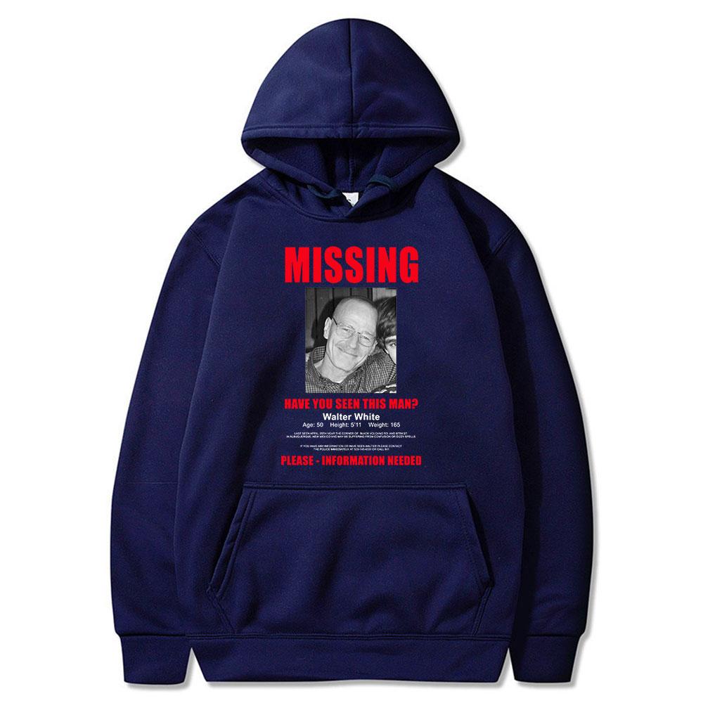 TV Series Better Call Saul Print Hoodie Heisenberg Breaking Bad Missing Sign Graphic Sweatshirt Men's High Quality Cozy Pullover