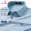 MONTAGUT Men's Summer Breathable Stripe Jacquard Acetate Polo Shirt