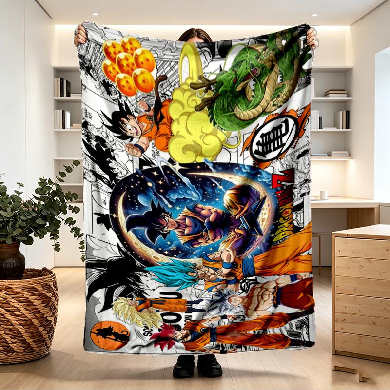Coperta Stampata DRAGON BALL - Morbida e Confortevole, per Camera da Letto, Viaggio, Divano, Decorazione Casa - Regalo di Compleanno Natale per Amico