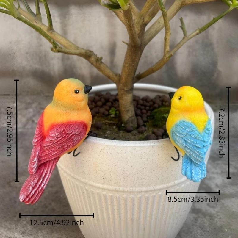 1/2PCS Simulation Parrot Ornament Decoration, Outdoor Courtyard Garden Resin Flowerpot, Landscape Resin Crafts Bird Enthusiasts