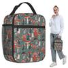 Sac à lunch isotherme motif champignon pour femmes, glacière de bureau, boîte alimentaire thermique, sac fourre-tout, boîtes à lunch portables, conteneur