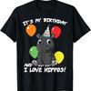 It's My Birthday & I Love Hippos Girls Birthday Party Shirt T-Shirt