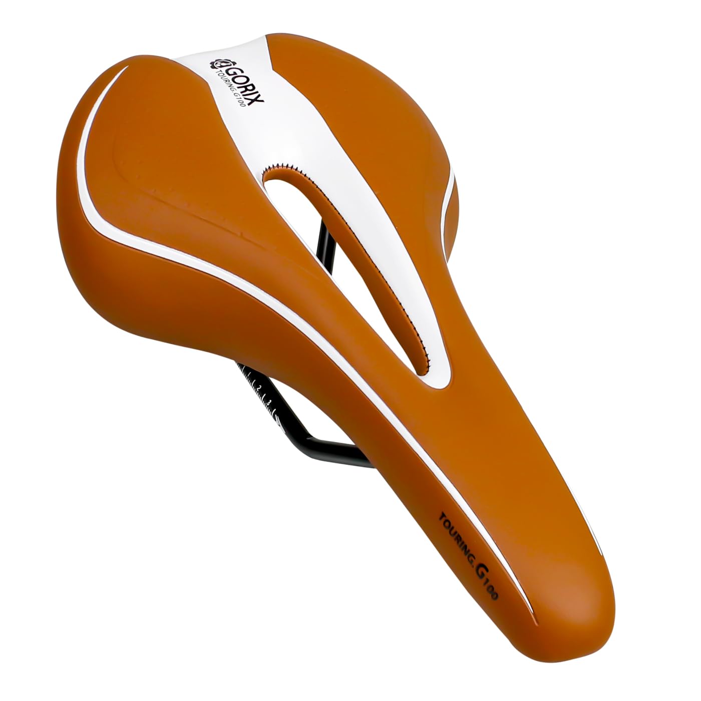 

GORIX Bicycle Saddle Soft Compatible with Road Mountain Light Brown x White (Gorix) Low-Rebound [Thick Cushion, Type] Bikes, Bikes, etc. GX-C19