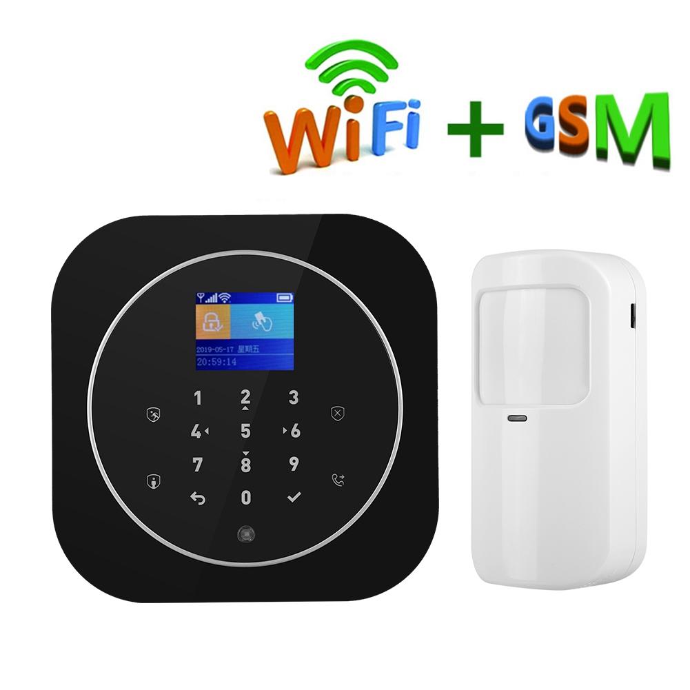 1,8-calowy TFT WIFI GSM Bezprzewodowy Alarm Domowy Zabezpieczający Zdalne Sterowanie Aplikacją dla Google Home