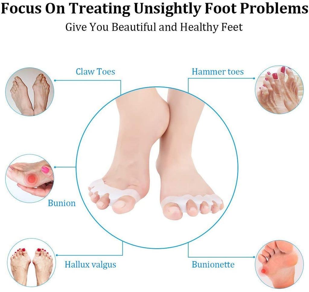 New  Toe Separators to Correct Bunions and Restore Toes to Their Original Shape,Straightener Toe Stretcher Big Toe Correctors