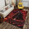 Samurai with Fiery Sword Pattern suitable as a non-slip mat for the living room or bedroom sofa
