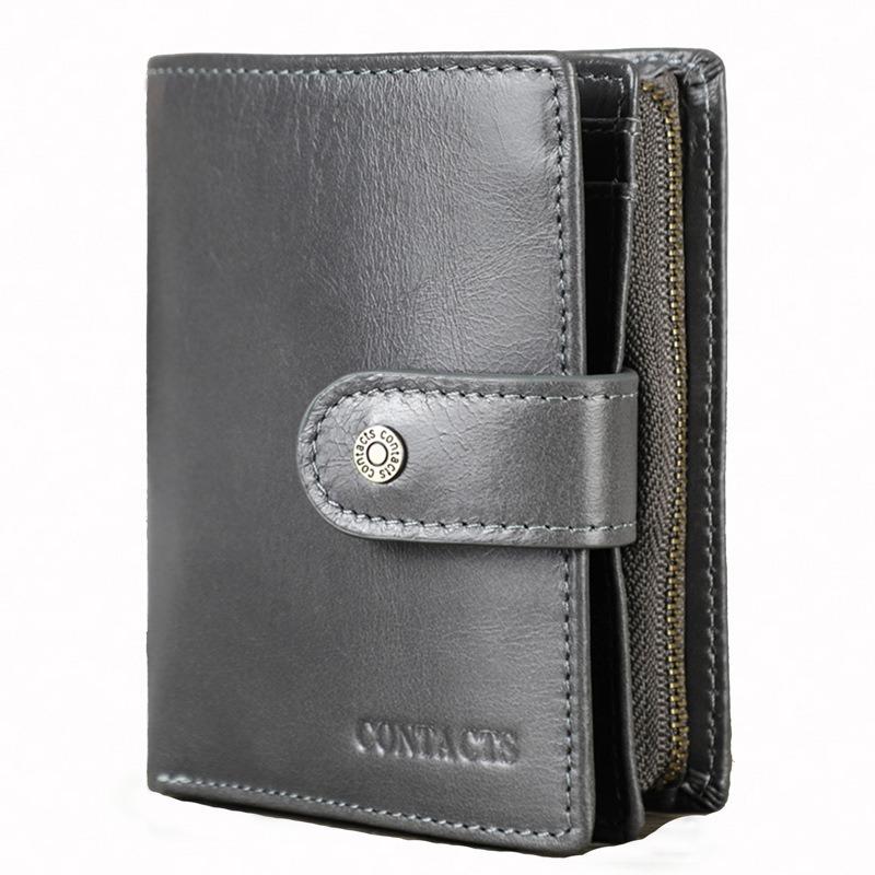 Men Crazy Horse Leather Wallet Clutch RFID Blocking Multi-Functional