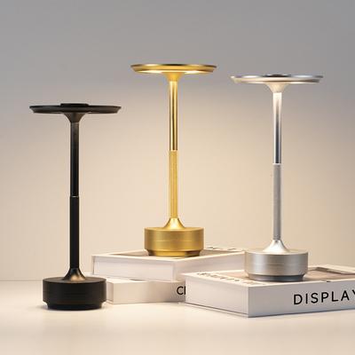 Rechargeable Alloy Table Lamp for Bedroom Wireless Touch Lamp Camping Candle Creative Desk Lamp USB-C Charging 2400mAh