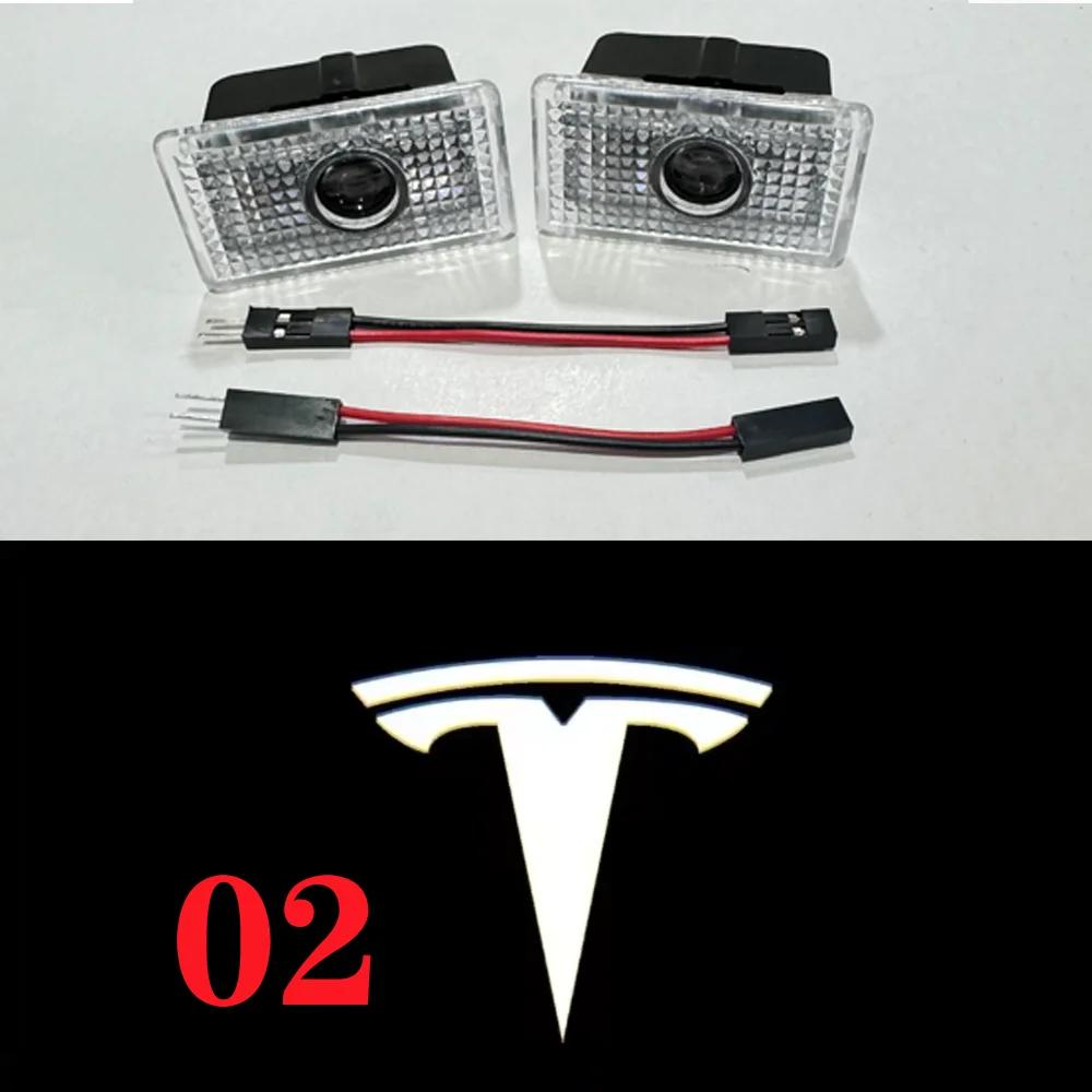 

Автомобильная наклейка Tesla Tesla 2 шт. Проектор на дверь автомобиля Приветственные огни Аксессуары Для Tesla Model 3 S X Y Cybertruck Roadster SpaceX Ca