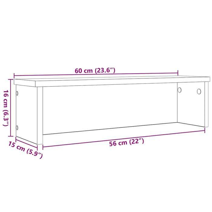 VidaXL Stackable Kitchen Shelf Sonoma Grey 60x15x16 Cm, Kitchen Storage Shelf, Cabinet Organizer,, 860509