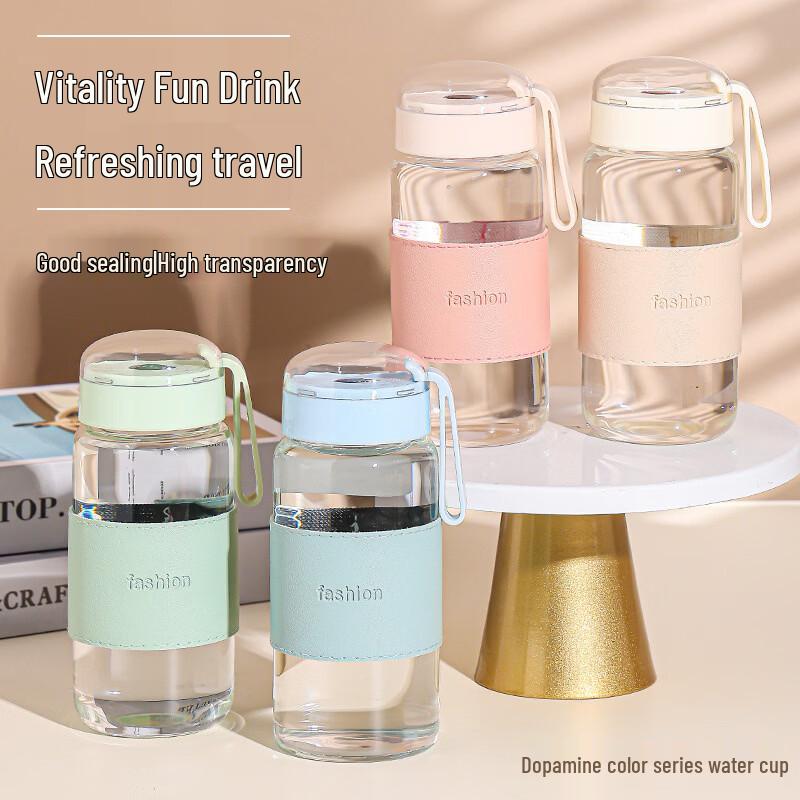 Dopamine Portable Heat-Resistant Glass Water Bottle Set (6-Pack)