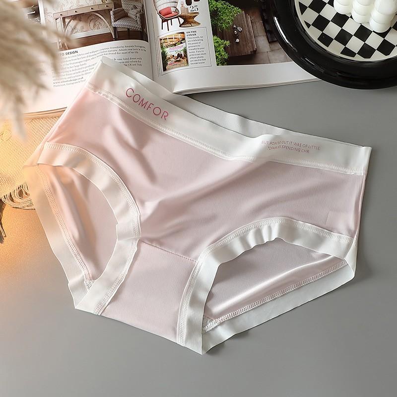 Summer Ice Silk Underwear For Women, Mid-waist Breathable Ultra-thin Underwear For Facial Mask