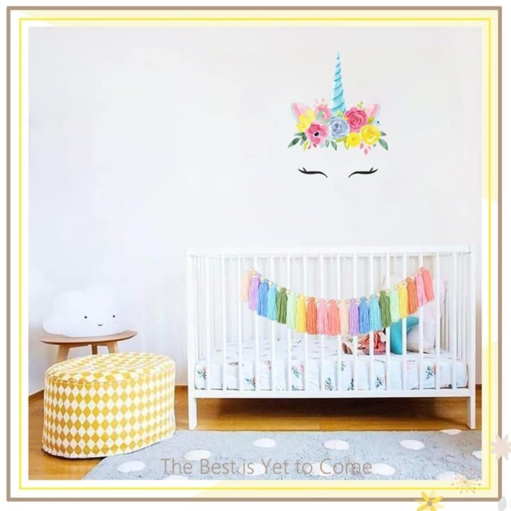 Rainbow Tassel Garland Colorful Yarn Bunting Banner for Spring Classroom Nursery Kids Room Birthday Party School Office Decor