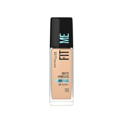 New York Fit Me Matte Poreless Foundation 118 Light Beige 30ml Oil Control SPF 22 Natural Matte Finish Liquid Makeup